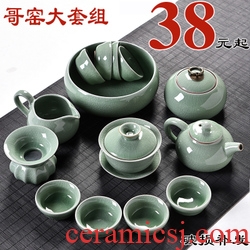 Gorgeous young longquan celadon ceramic tea set portable pu - erh tea storage box storage tanks seal pot large caddy fixings