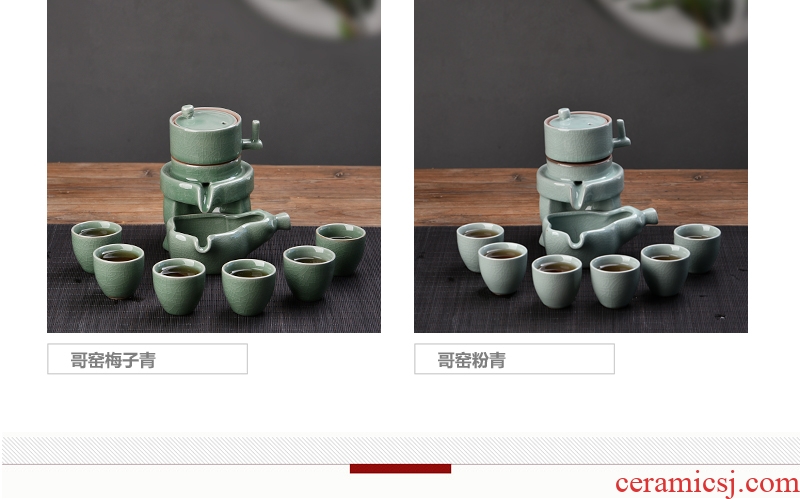 Gorgeous young half automatic kung fu tea set celadon fortunes of household ceramics creative lazy people make tea