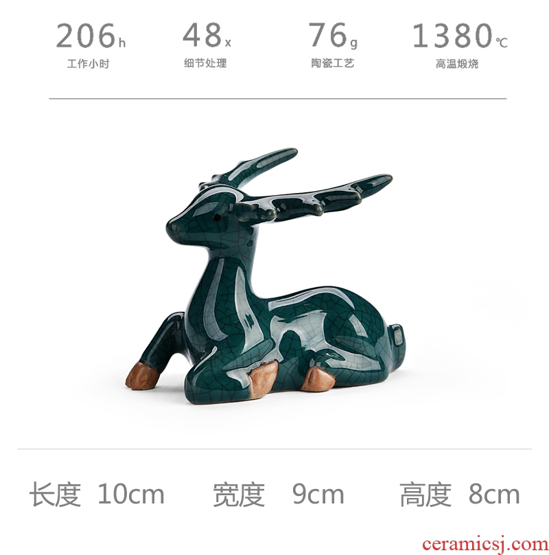 Hong bo acura ceramic deer creative sika deer tea pet deer living room a study desk) base furnishing articles