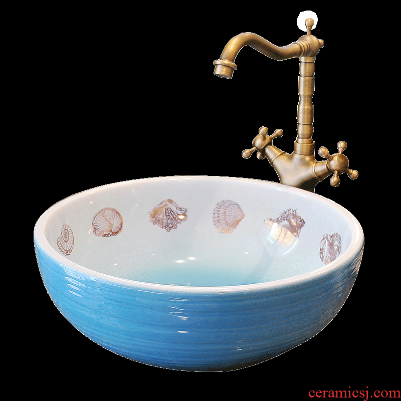 Ceramic art stage basin basin toilet lavabo, European Mediterranean basin basin is contracted