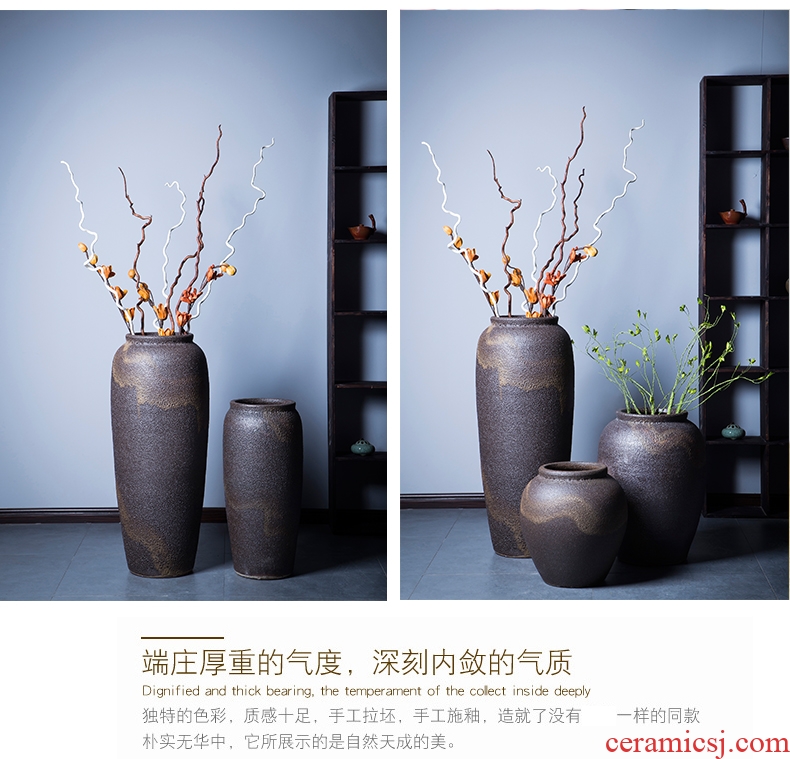 Ceramic light of large vase key-2 luxury furnishing articles dried flower arranging flowers home decoration blue glaze, the sitting room porch European - style decoration - 564321897042