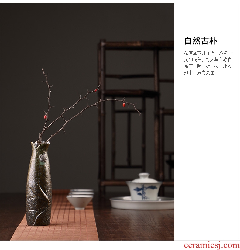 Ultimately responds to coarse TaoHua apparatus zen Japanese flowers, dried flowers, floral size ceramic vases, home furnishing articles