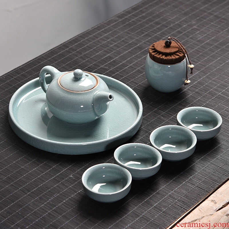 Gorgeous young kung fu tea bag suit portable travel tea set small car travel tea set tea of a complete set of ceramic tea set