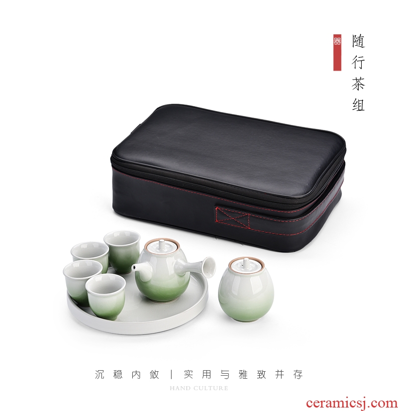 Hong bo the best portable bag tea set is suing suits for your up household contracted small Japanese ceramics kung fu tea set