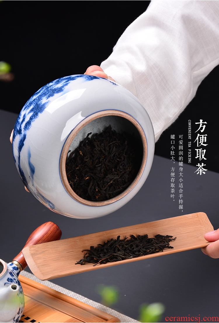 Jingdezhen porcelain tea pot ceramic seal save sect pot pu - erh tea medium size candy store content box