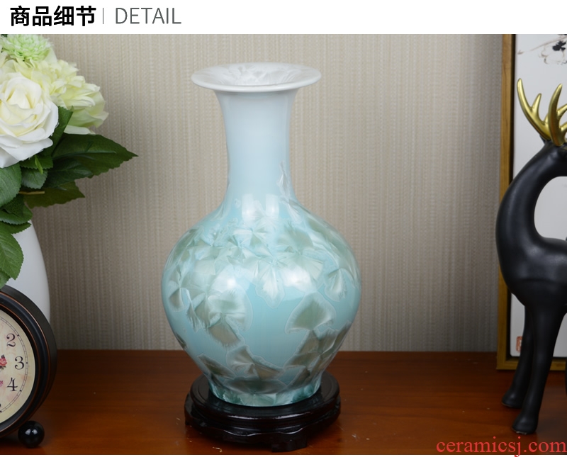 Jingdezhen crystalline glaze ceramic vase dried flowers flower arrangement sitting room European - style table creative household soft adornment is placed