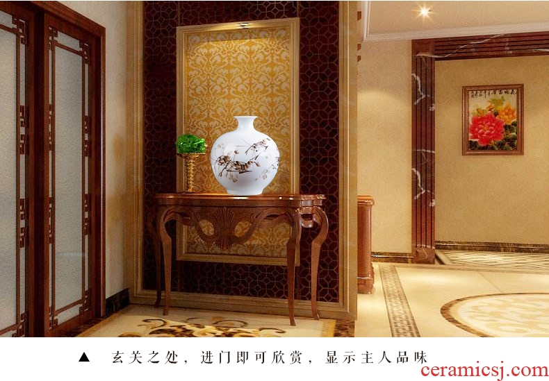 Jingdezhen ceramics hand - made shrimp boring vase wine porch home decoration sitting room TV ark, furnishing articles