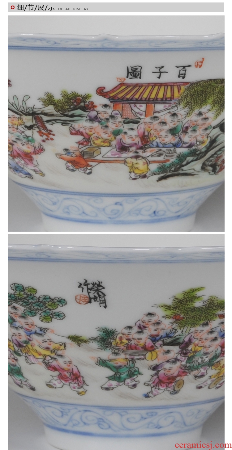 Jingdezhen ceramics hand - made the ancient philosophers figure hat to bowl bowl cups Wang Rongjuan modern fashion household decoration