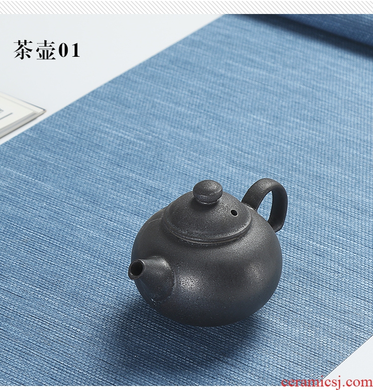 Chen xiang vintage silver spot Japanese checking coarse pottery teapot side put the pot of kung fu tea set ceramic pot teapot