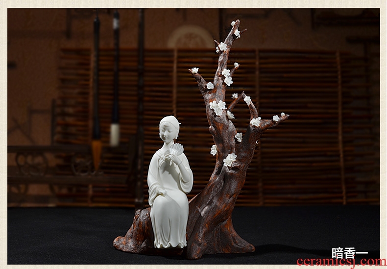 The east mud dehua white porcelain ceramic its art furnishing articles sitting room TV ark, home decoration/fragrance