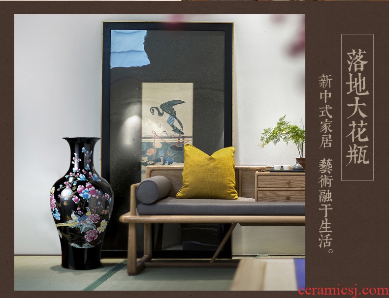 Jingdezhen ceramic hotel villa covers ground vase manual POTS dry flower, flower implement the sitting room is big flower arranging furnishing articles - 557813972344