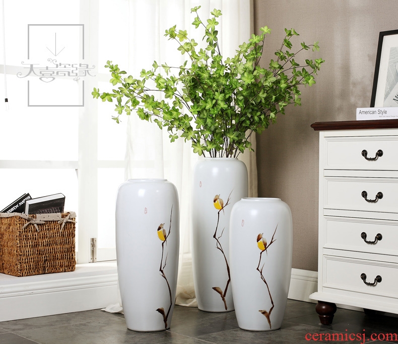 Jingdezhen ceramics powder enamel landing big vase peony flowers prosperous Chinese flower arranging furnishing articles sitting room adornment - 560742272798