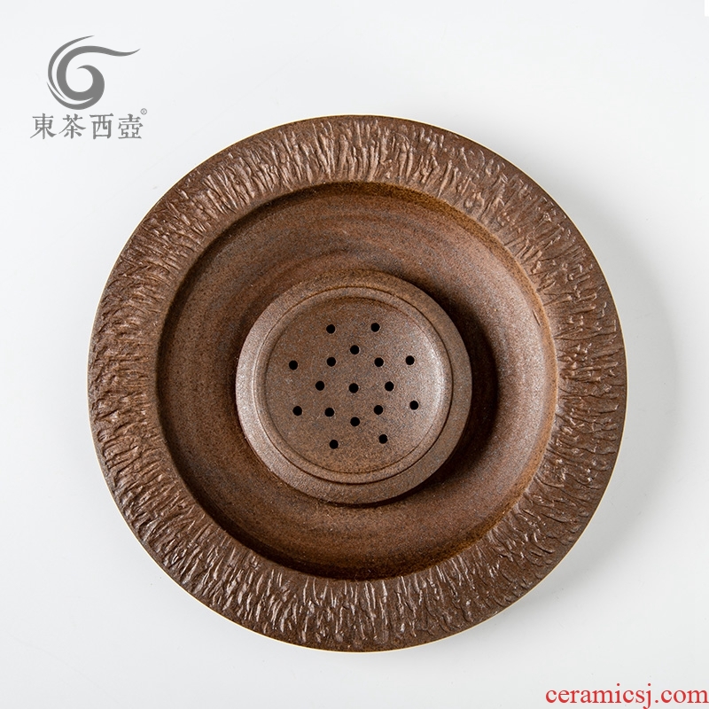 East west tea pot of restoring ancient ways is coarse ceramic POTS dry Taiwan Japanese hold ceramic teapot pot MATS to burn glair pot of bearing