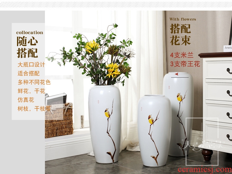 Jingdezhen ceramics powder enamel landing big vase peony flowers prosperous Chinese flower arranging furnishing articles sitting room adornment - 560742272798