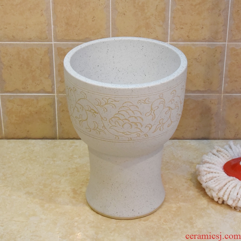 The Mop bucket of jingdezhen ceramic Mop pool pool sewage pool under 30 cm frosted lotus flower