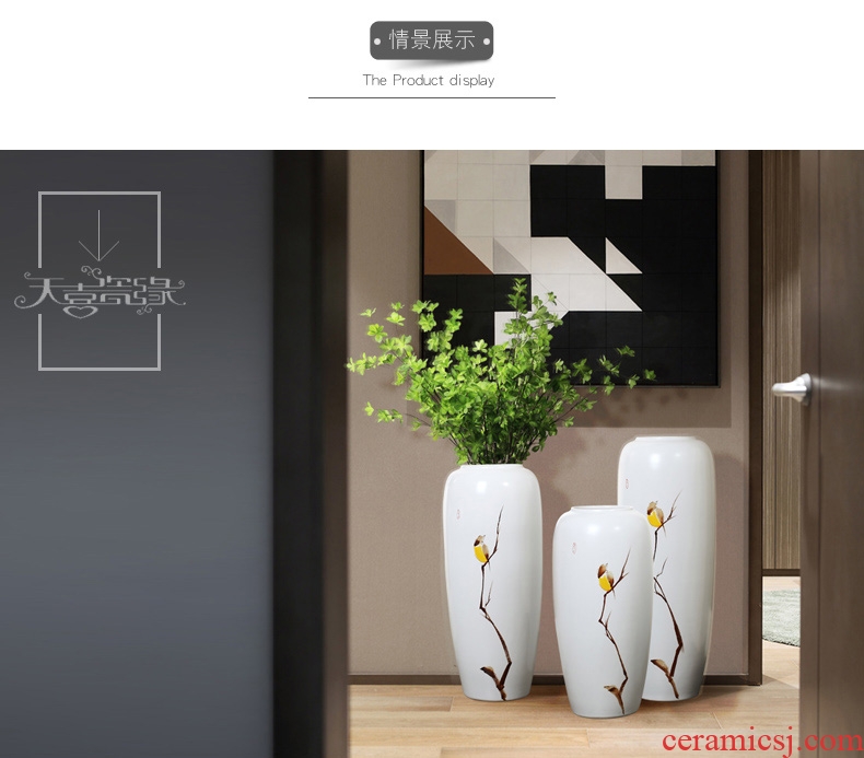 Jingdezhen ceramics powder enamel landing big vase peony flowers prosperous Chinese flower arranging furnishing articles sitting room adornment - 560742272798