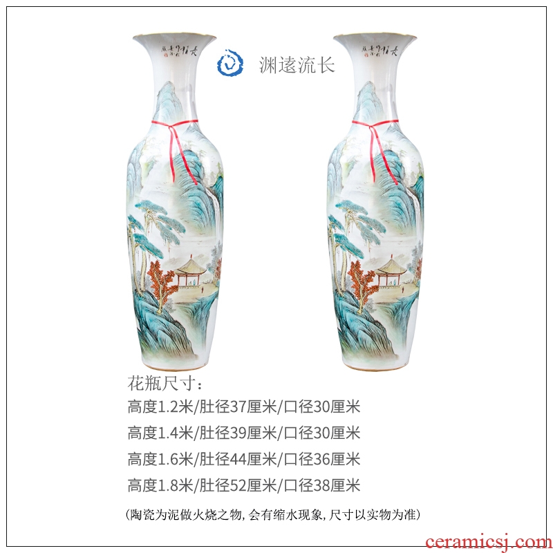 Hand - made jingdezhen ceramics powder enamel has a long history of large vases, Chinese style living room decorations opening furnishing articles