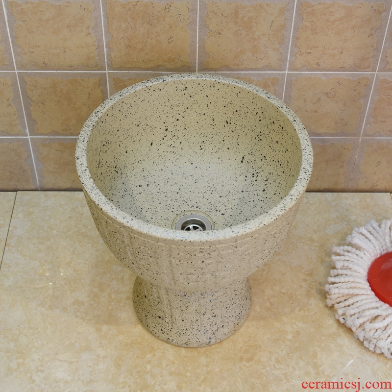 Jingdezhen ceramic grinding shallow carving art grain mop pool balcony mop pool floor mop basin mop bucket mop bucket