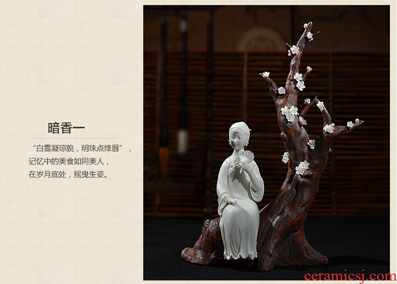 The east mud dehua white porcelain ceramic its art furnishing articles sitting room TV ark, home decoration/fragrance