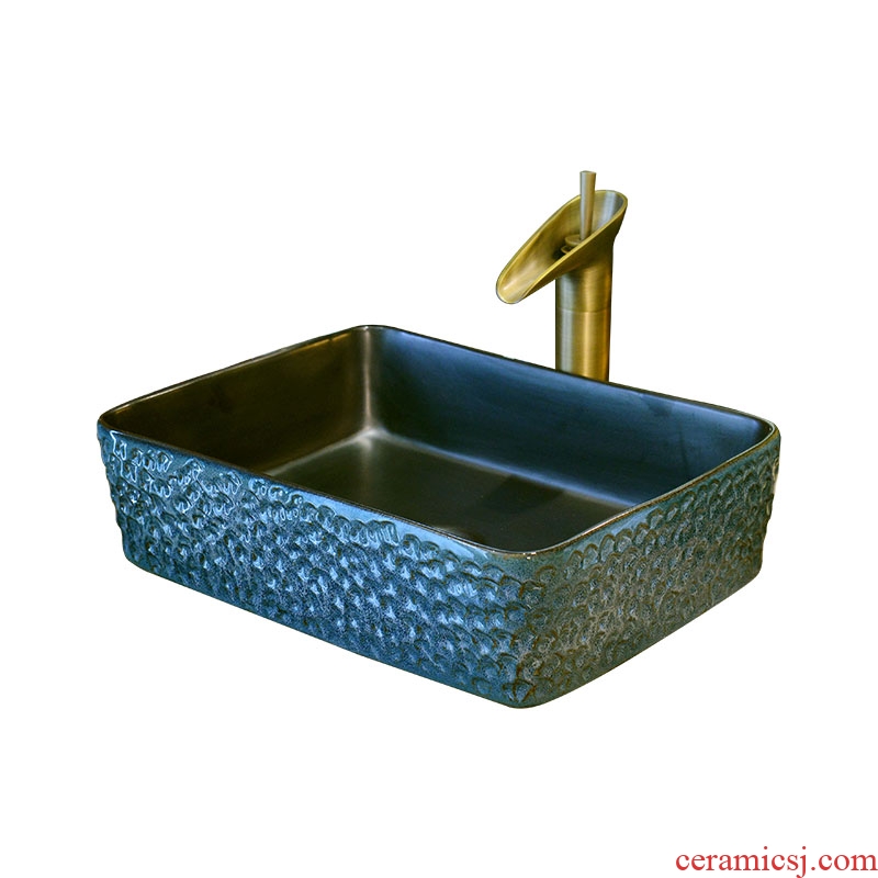 Creative antique black ceramic art toilet basin to restore ancient ways the sink basin rectangular basin stage