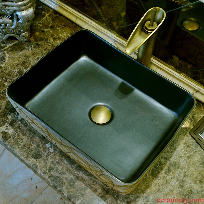 Jingdezhen stage basin ceramic lavabo archaize square retro - styled toilet creative its art basin basin