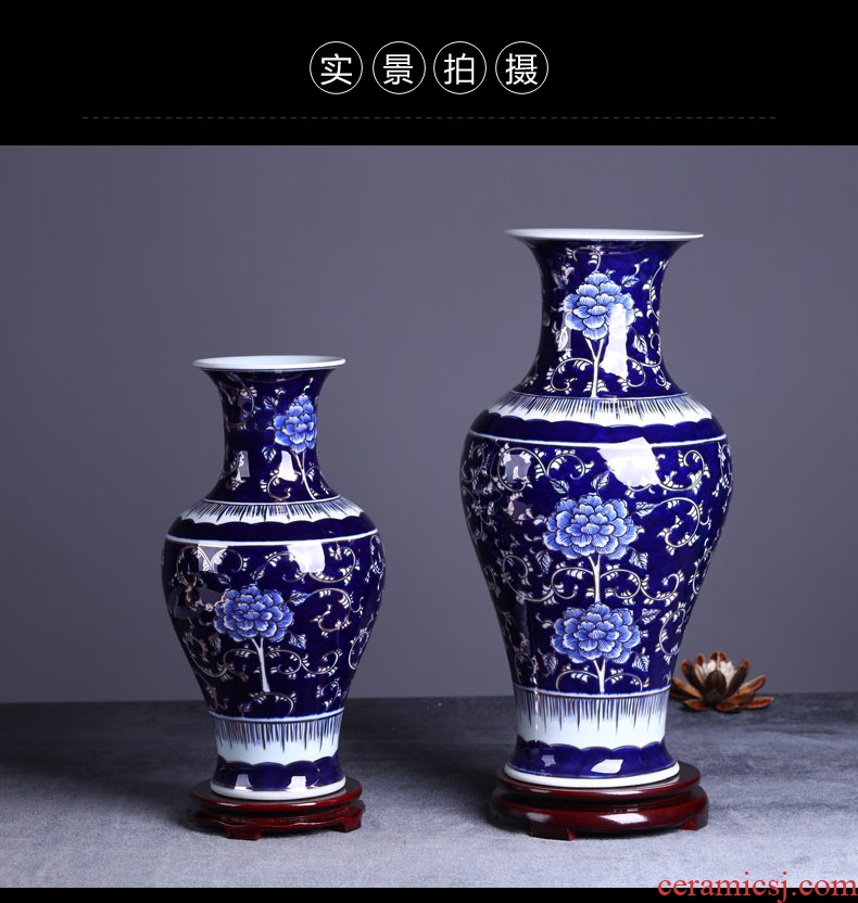 Jingdezhen ceramics vase landing large new Chinese style household gift flower arrangement sitting room adornment TV ark, furnishing articles - 543381655833