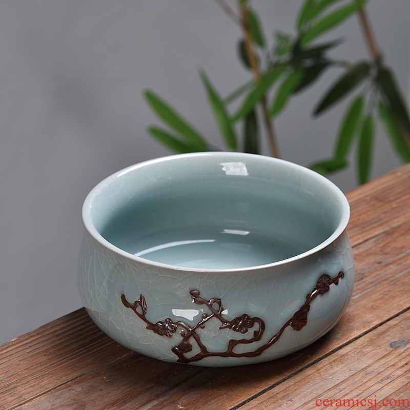 Gorgeous young large tea wash to elder brother up with ceramic kung fu tea tea set 6 gentleman spare parts cup water washing dishes washed writing brush washer