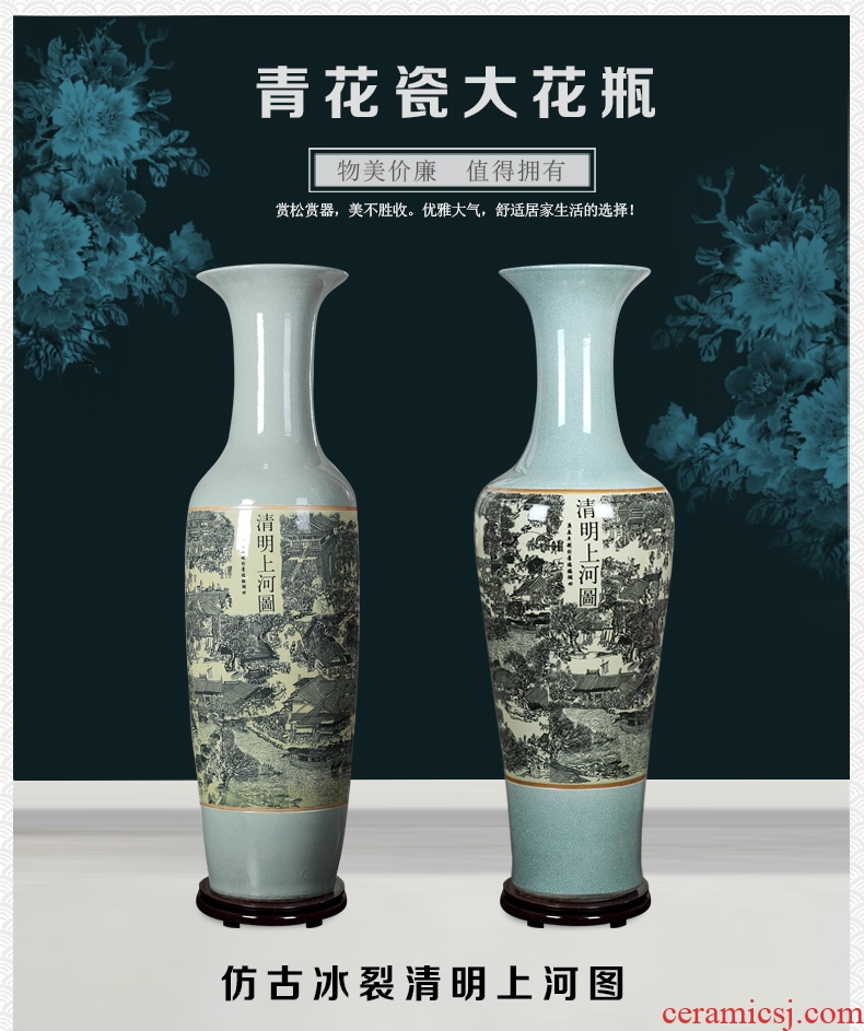 Jingdezhen ceramic furnishing articles adornment that occupy the home sitting room of large vase flower arranging hotel European modern vase - 568888144874