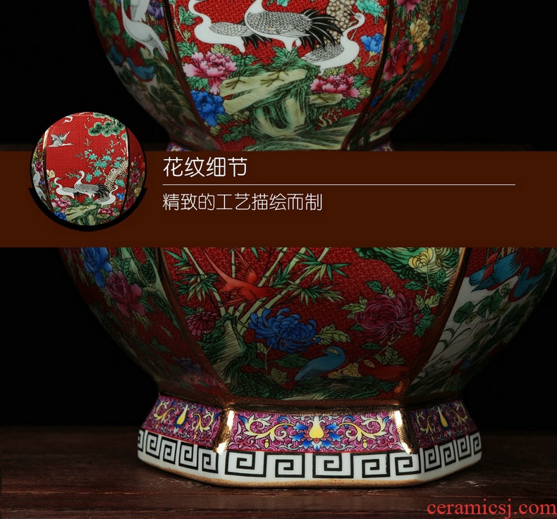 Jingdezhen ceramics beaming white vase vogue to live in high - grade gold straw handicraft furnishing articles - 539863655732