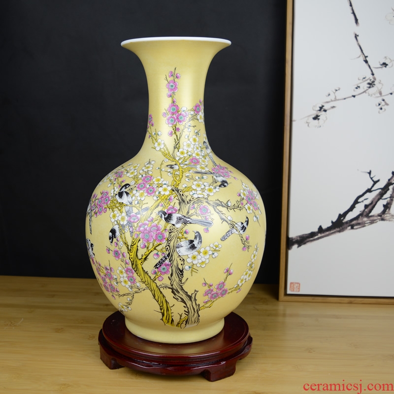 Jingdezhen ceramics powder enamel annunciation vase decoration of modern Chinese style living room home wine ark, adornment furnishing articles