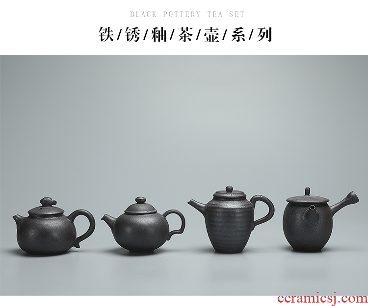 Chen xiang vintage silver spot Japanese checking coarse pottery teapot side put the pot of kung fu tea set ceramic pot teapot