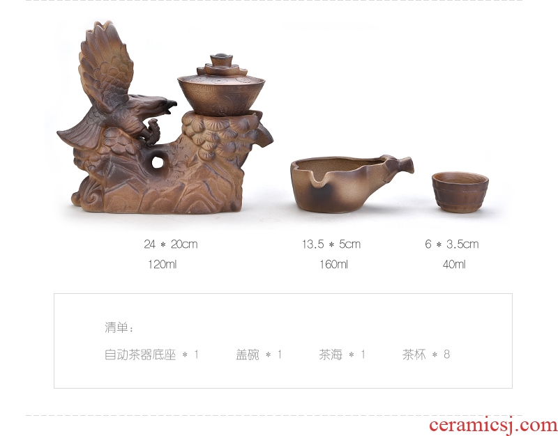 Gorgeous young half automatic kung fu tea set celadon fortunes of household ceramics creative lazy people make tea