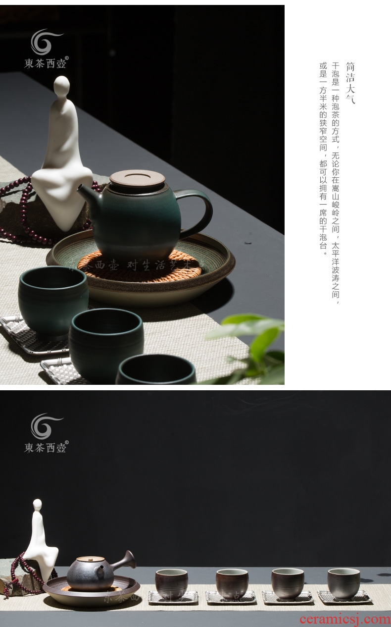 East west tea pot of Japanese dry terms plate antique household ceramic tea pot holder, pot pad, the cane top service up the manual pure ancient earthen POTS bearing