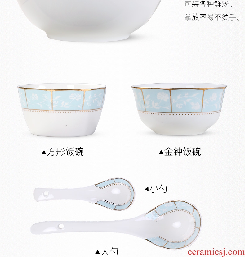 Ipads China tableware suit of jingdezhen ceramic household chopsticks plate combination Europe type 2 4 simple dishes for dinner