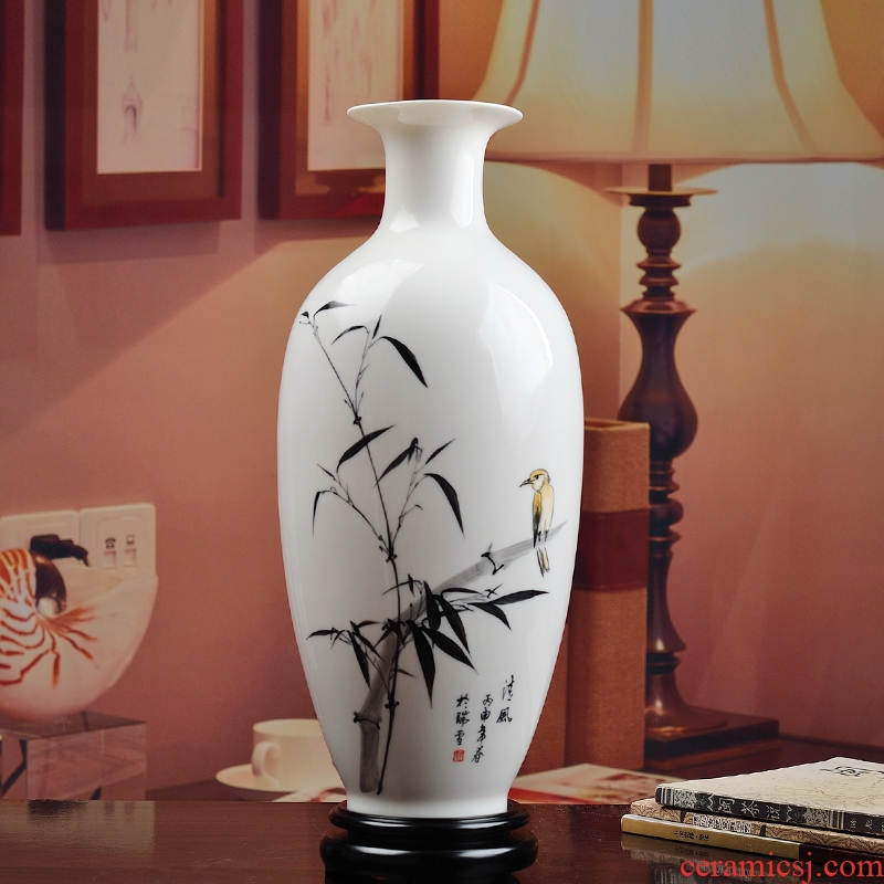 Oriental soil hand - made bottle name plum by ceramic glaze colorful furnishing articles under the sitting room of Chinese style household ornaments