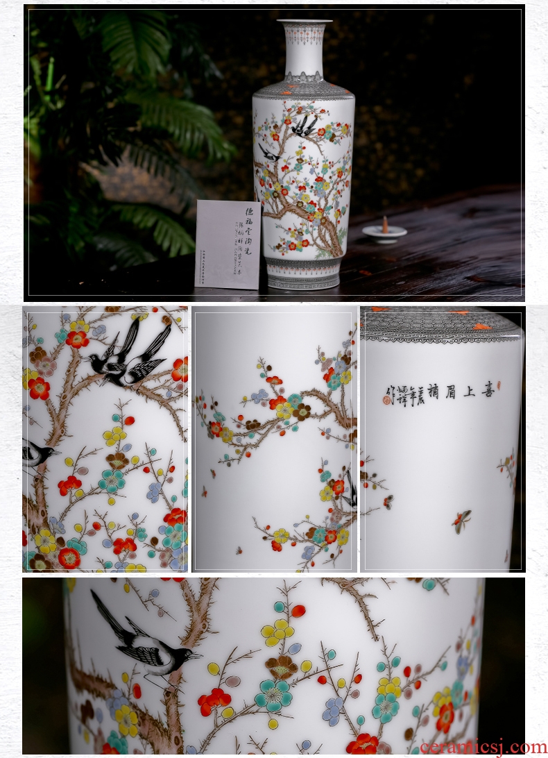 Jingdezhen ceramics pay-per-tweet vase famous hand - made craft vase sitting room home furnishing articles restoring ancient ways