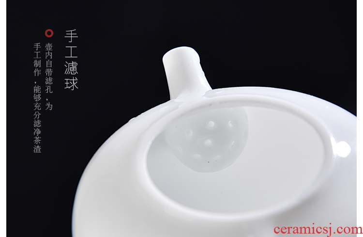 Chen xiang ceramic teapot high white porcelain craft teapot dehua white porcelain white teapot kung fu tea kettle