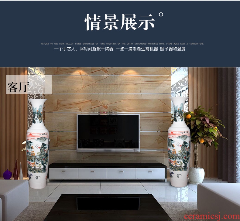 Sun dongsheng jingdezhen ceramics hand - made large vases, Chinese style villa hotel opening housewarming gift