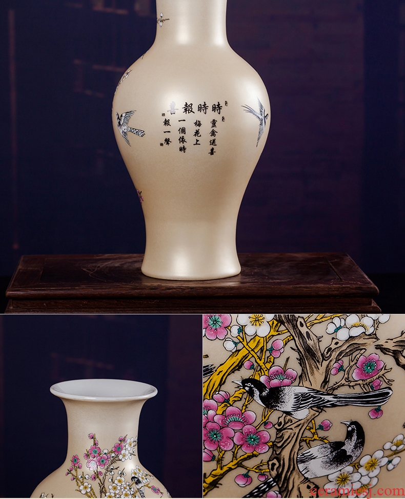 Jingdezhen ceramics powder enamel prosperity all the vases, I sitting room adornment handicraft furnishing articles of TV bar face