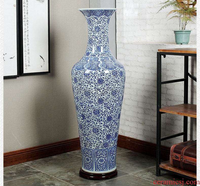 Jingdezhen ceramic furnishing articles adornment that occupy the home sitting room of large vase flower arranging hotel European modern vase - 568888144874