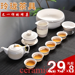 Gorgeous young longquan celadon ceramic tea set portable pu - erh tea storage box storage tanks seal pot large caddy fixings