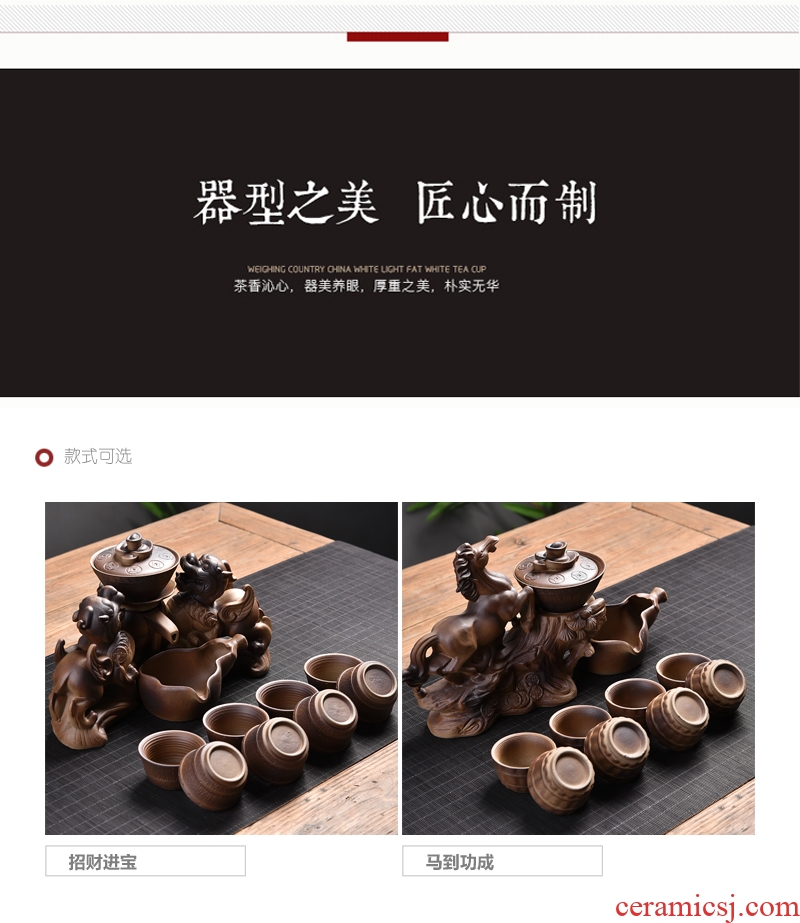 Gorgeous young half automatic kung fu tea set celadon fortunes of household ceramics creative lazy people make tea