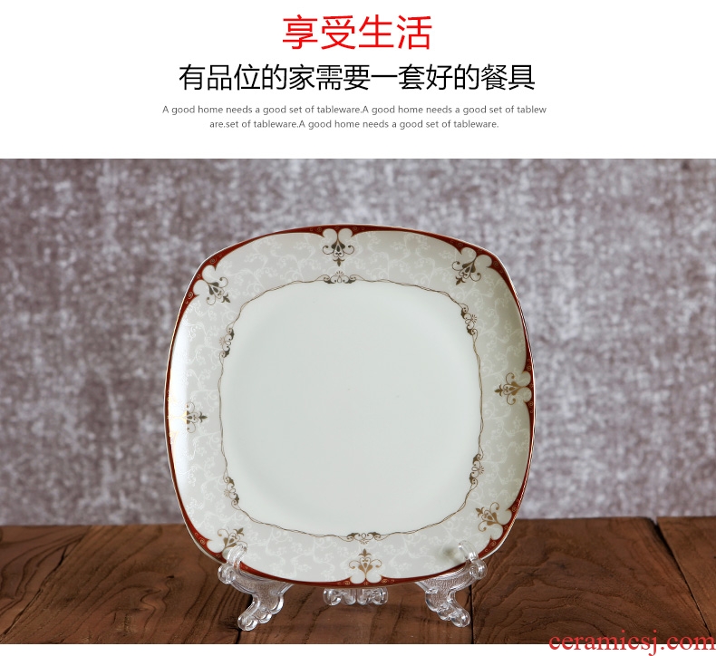 Chinese style household jingdezhen ceramic plates 8 inches light dinner plate ipads porcelain plate of fruit snack dishes