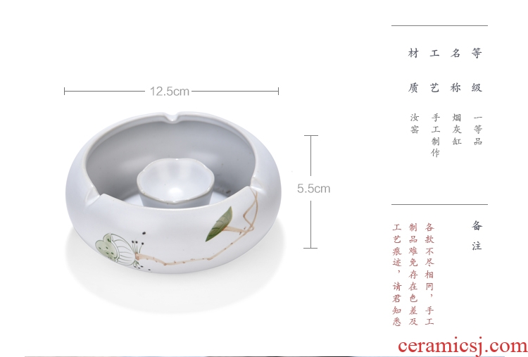 Hong bo acura large KTV rooms move ceramic ashtray ashtray with cover sitting room office can be customized
