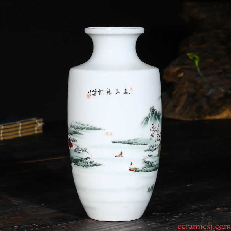 Jingdezhen ceramics hand - made Chinese vase household adornment art crafts home sitting room adornment