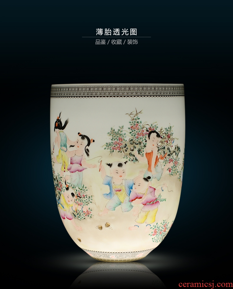Jingdezhen ceramic household decorative dried flowers, flower vase is placed the new Chinese style living room porch porcelain arts and crafts