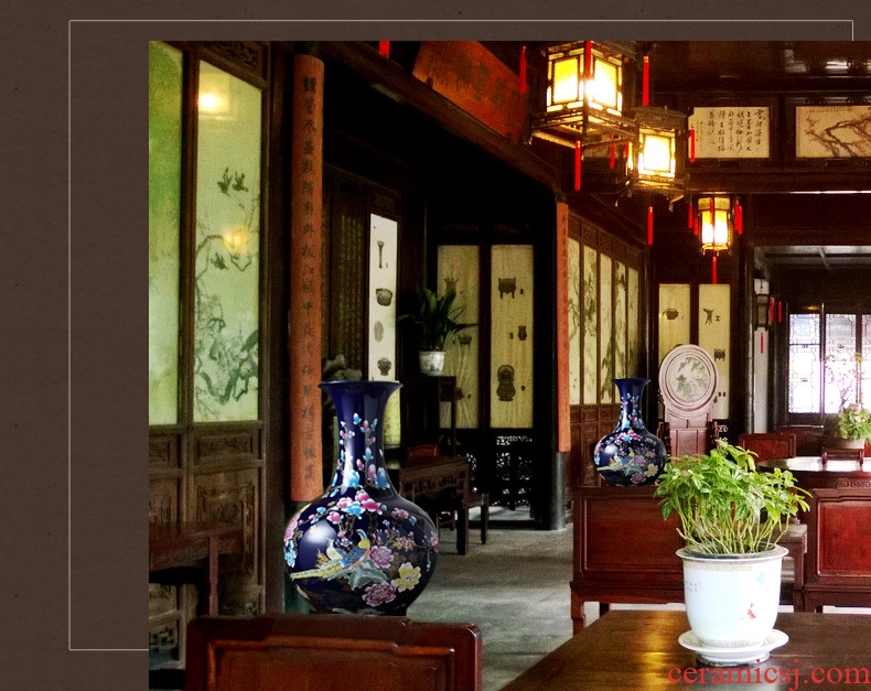 Jingdezhen ceramic hotel villa covers ground vase manual POTS dry flower, flower implement the sitting room is big flower arranging furnishing articles - 557813972344