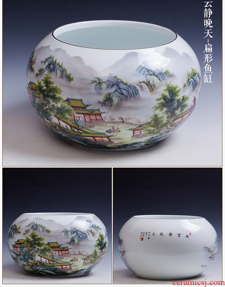 Jingdezhen porcelain hand write creative ceramics aquarium YunJing newest day lily pads refers to basin of lotus home decorations
