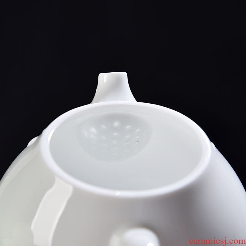 Chen xiang high white thin foetus shaddock pot of white porcelain craft checking ceramic teapot tea filter household utensils