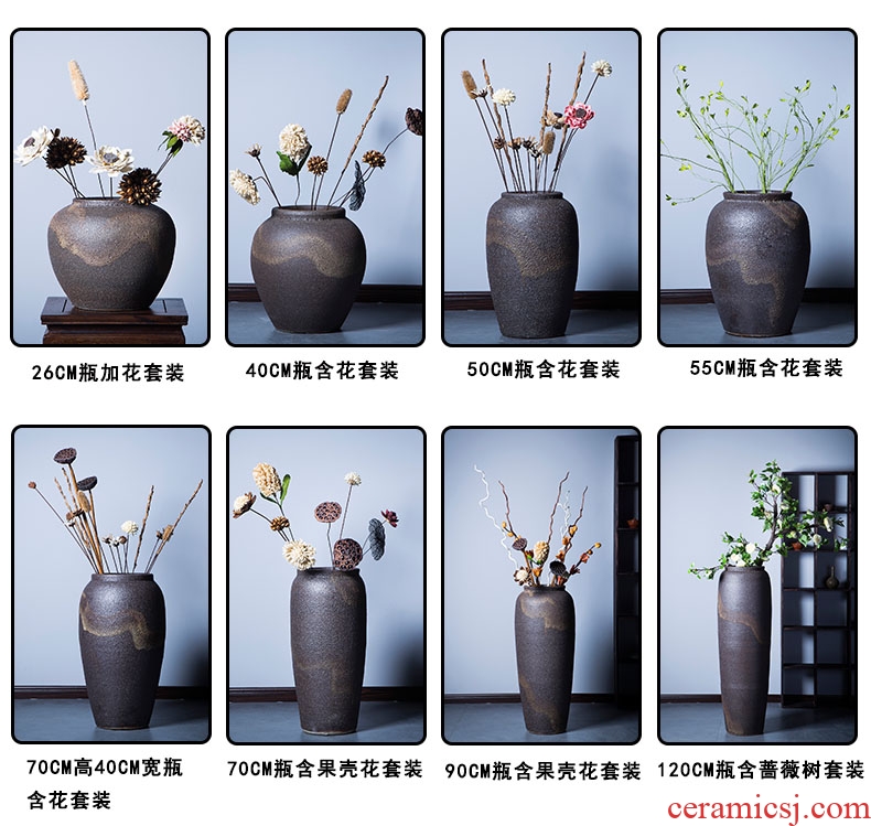 Ceramic light of large vase key-2 luxury furnishing articles dried flower arranging flowers home decoration blue glaze, the sitting room porch European - style decoration - 564321897042